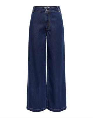 ONLIngrid Waist Wide Denim Jeans - Dark Blue Denim 